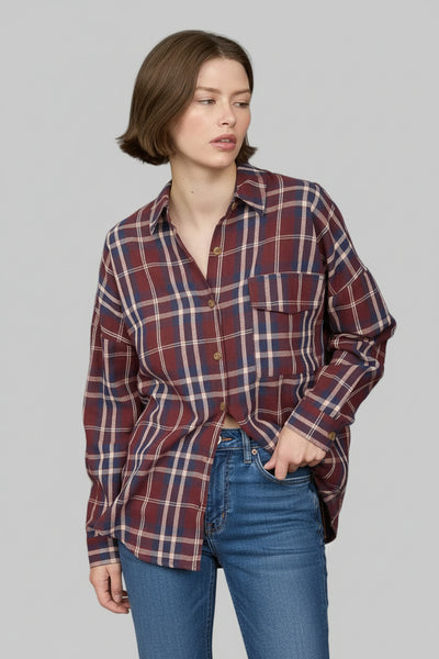 Burgundy Woods Plaid Shirt