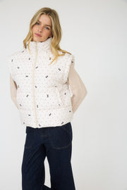 Dotted Bow Puffer Vest