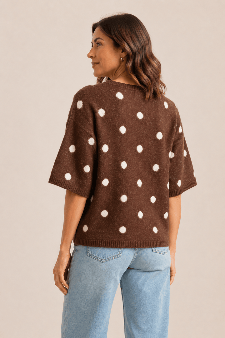 Mocha Moment Polka Dot Cardigan