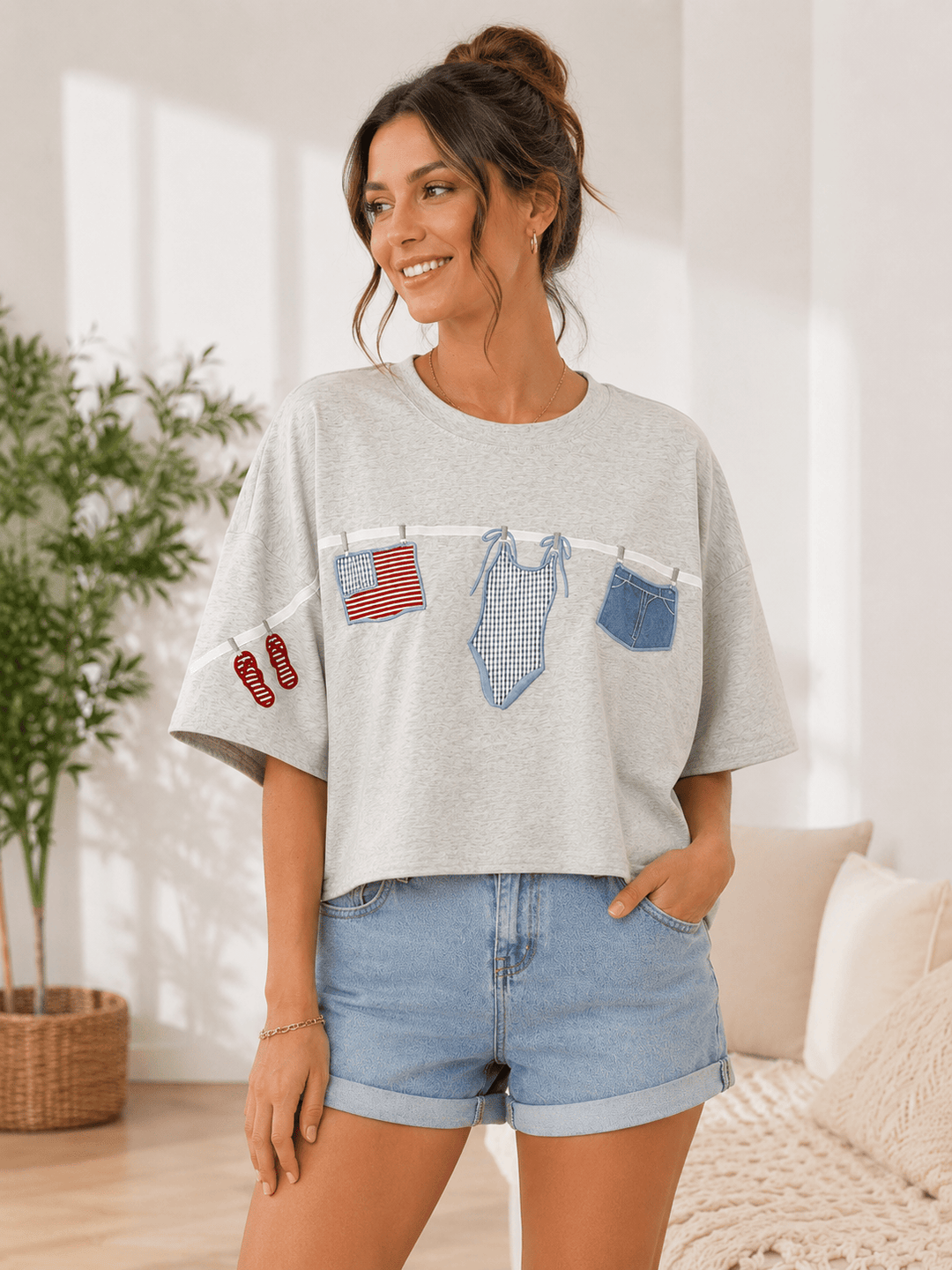 Americana Clothesline Boxy Tee