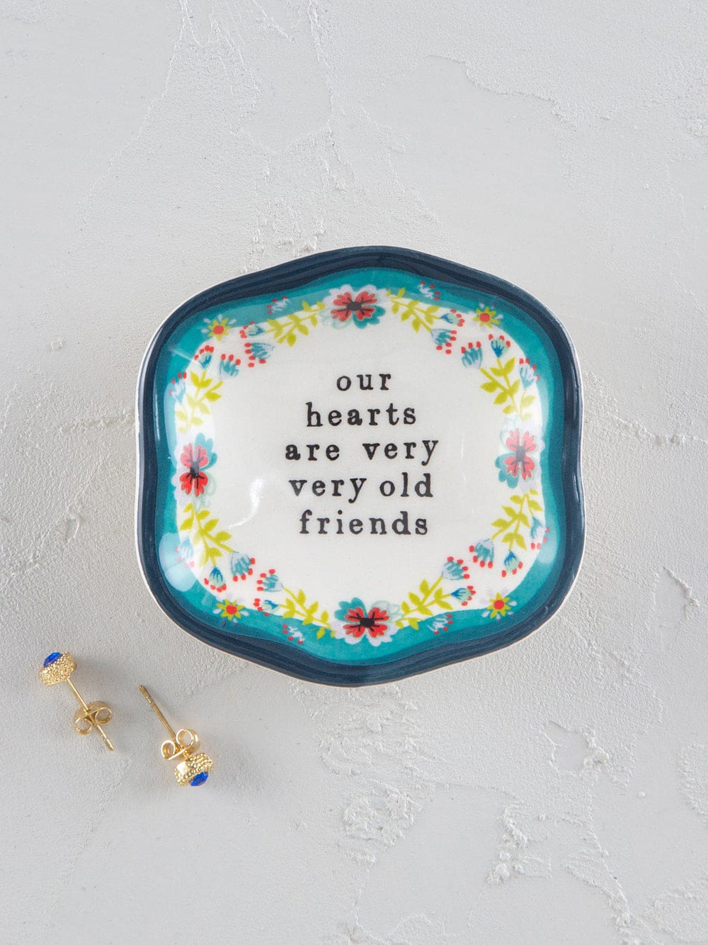 Artisan Trinket Dish - Old Friends Old Friends Floral Ceramic Trinket Dish Home