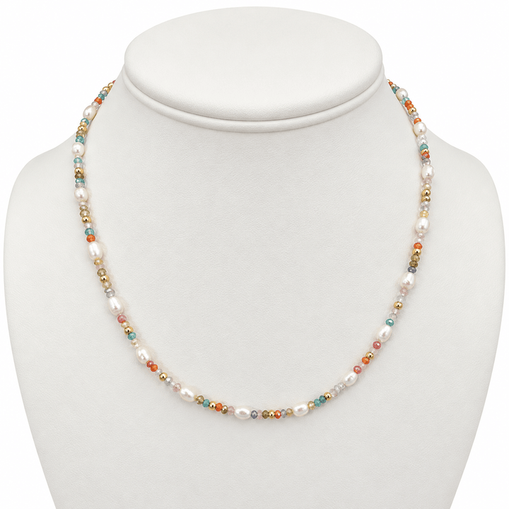 Pearl Confetti Dainty Gemstone Beaded Necklace Pearl Confetti Gemstone Beaded Necklace | 18K Gold Necklaces