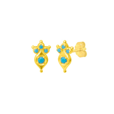 FYB Grace Turquoise Studs - Gold