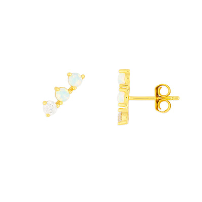 FYB Opal Climber Studs - Gold