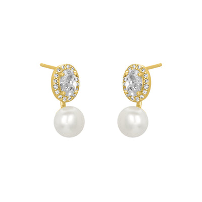 FYB Portia Pearl Earrings - Gold