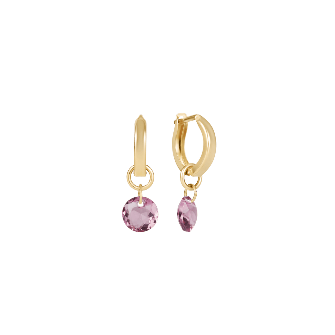 Enewton Reflections Purple Crystal Birthstone Huggie Earrings – 14kt Gold Filled