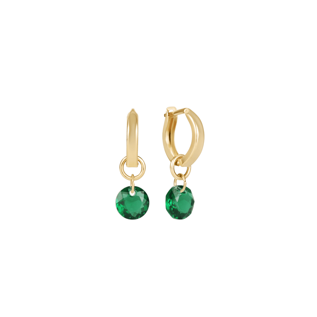 Enewton Reflections Emerald Green Crystal Birthstone Huggie Earrings – 14kt Gold Filled