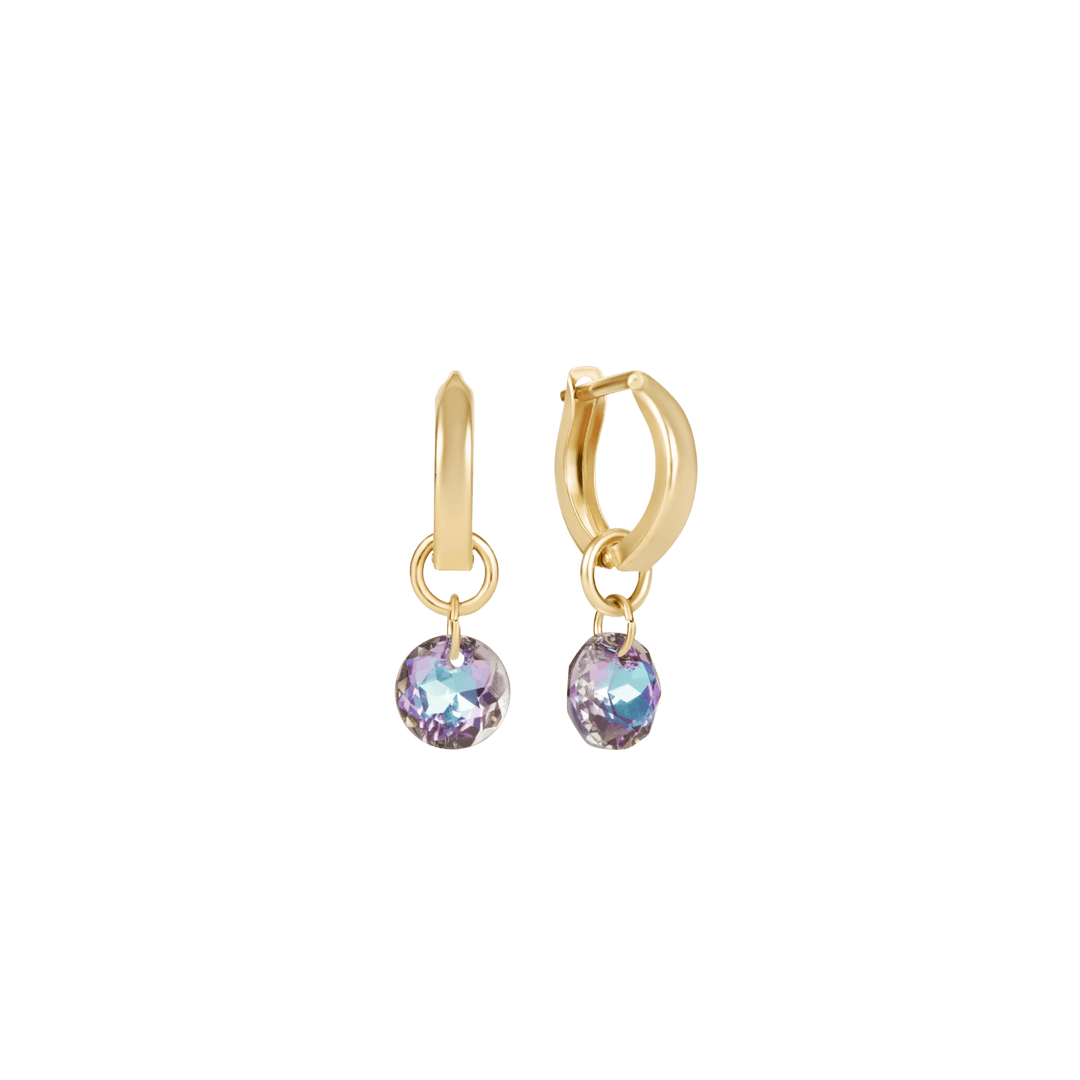 Enewton Reflections Pink Amethyst Crystal Birthstone Huggie Earrings – 14kt Gold Filled
