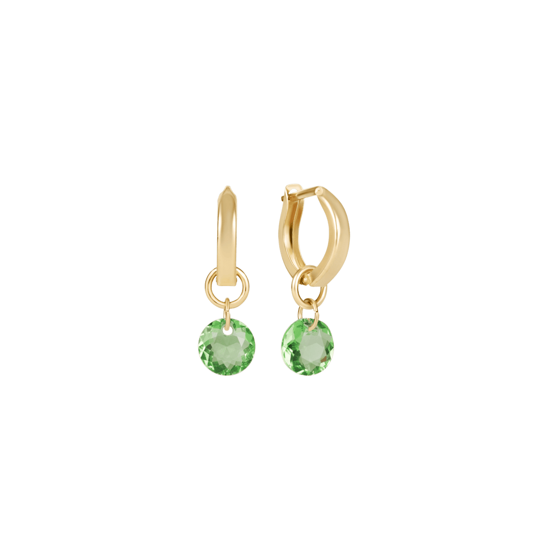 Enewton Reflections Peridot Green  Crystal Birthstone Huggie Earrings – 14kt Gold Filled