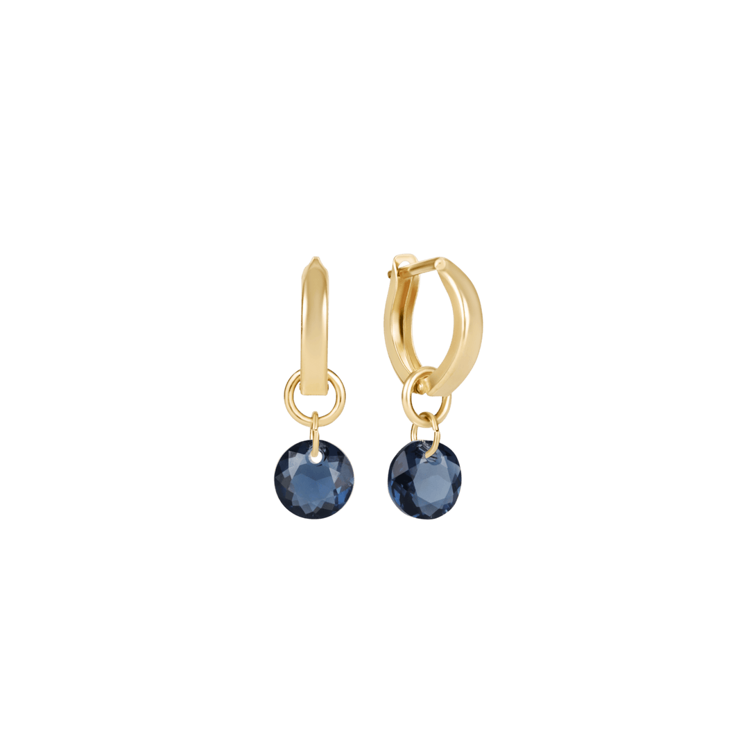 Enewton Reflections Blue Sapphire Crystal Birthstone Huggie Earrings – 14kt Gold Filled