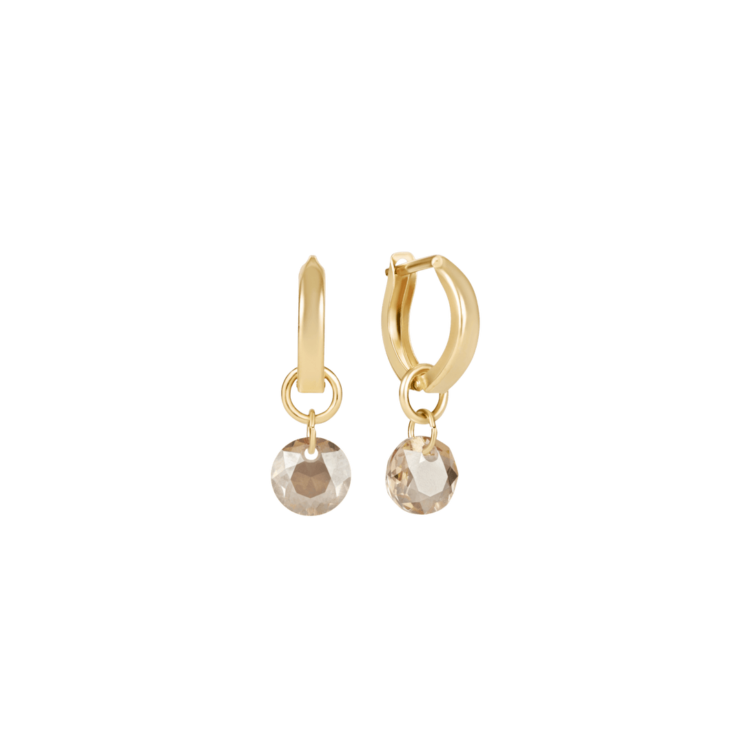 Enewton Reflections Citrine Champagne Crystal Birthstone Huggie Earrings – 14kt Gold Filled