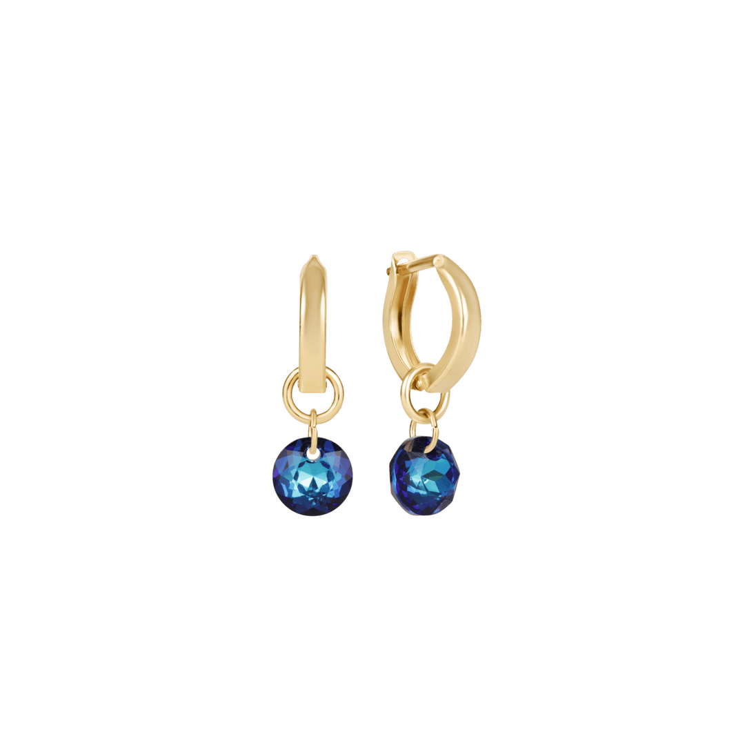 Enewton Reflections Blue Zircon Crystal Birthstone Huggie Earrings – 14kt Gold Filled