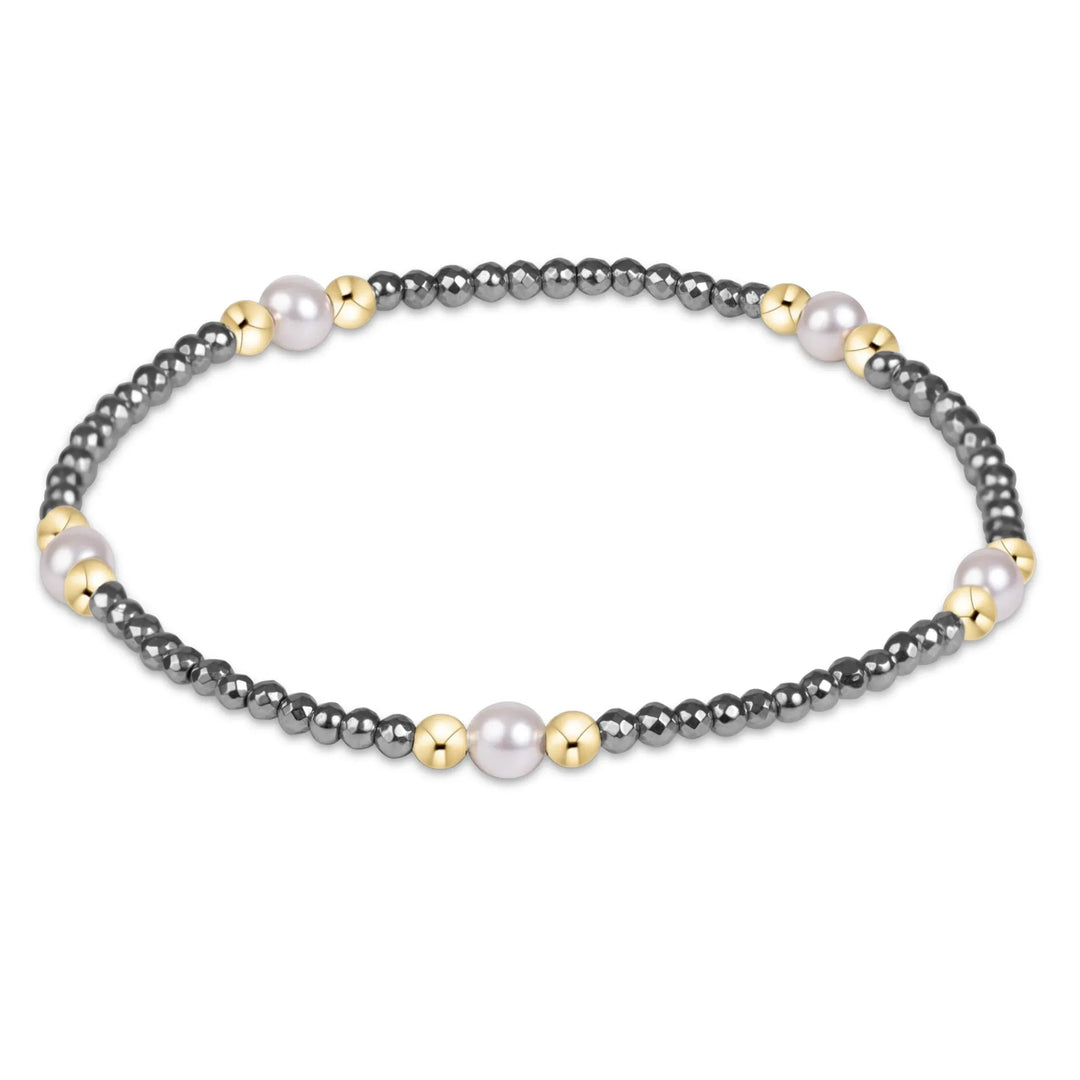 Enewton Purpose Pearl 4mm Silver Faceted Hematite Bracelet Enewton Purpose Pearl Silver Faceted Hematite Bracelet| The Red Owl Bracelet