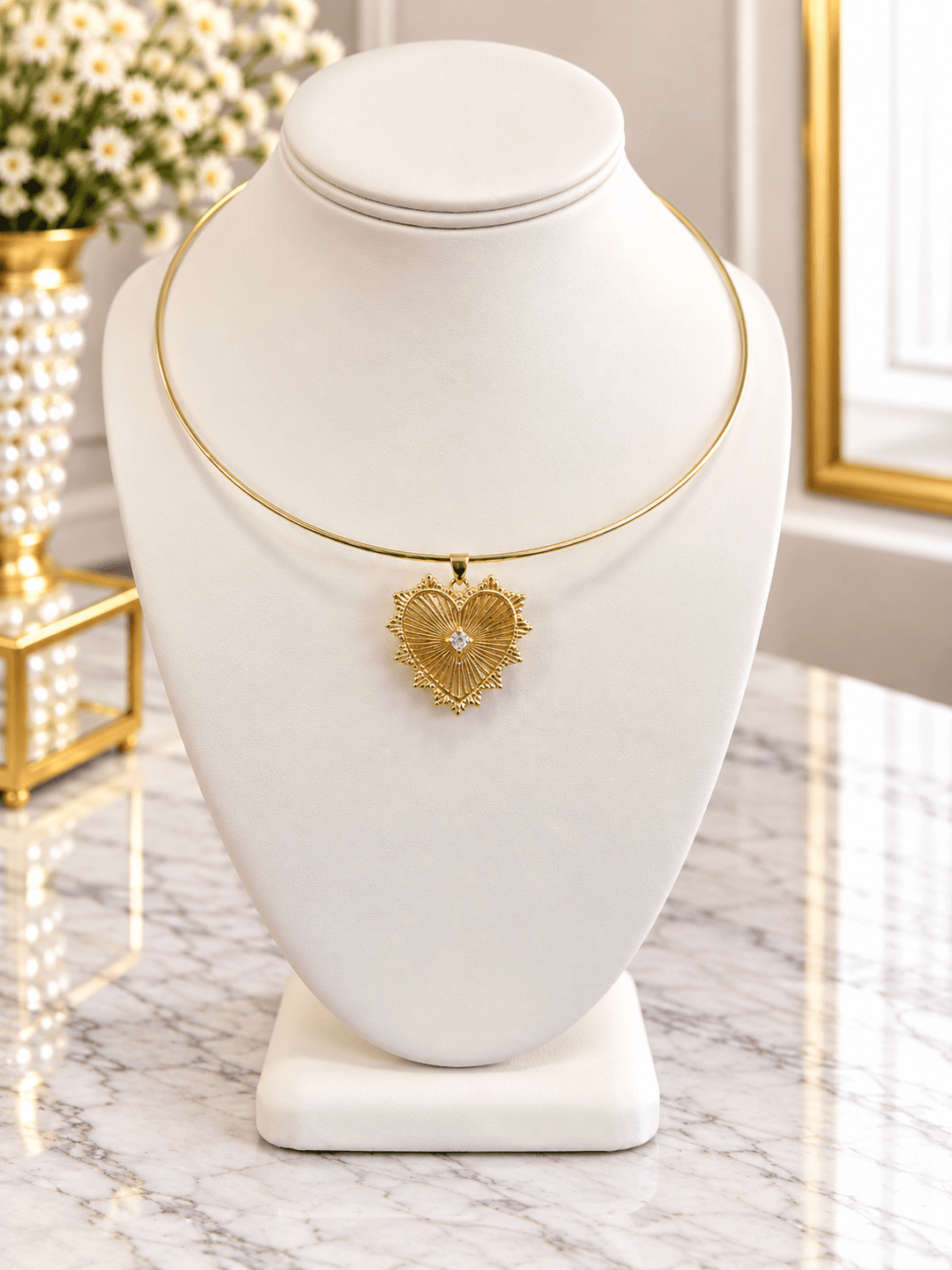 Heart of Gold Pendant 18kt Gold-Plated Heart Statement Pendant | The Red Owl Pendant Bar