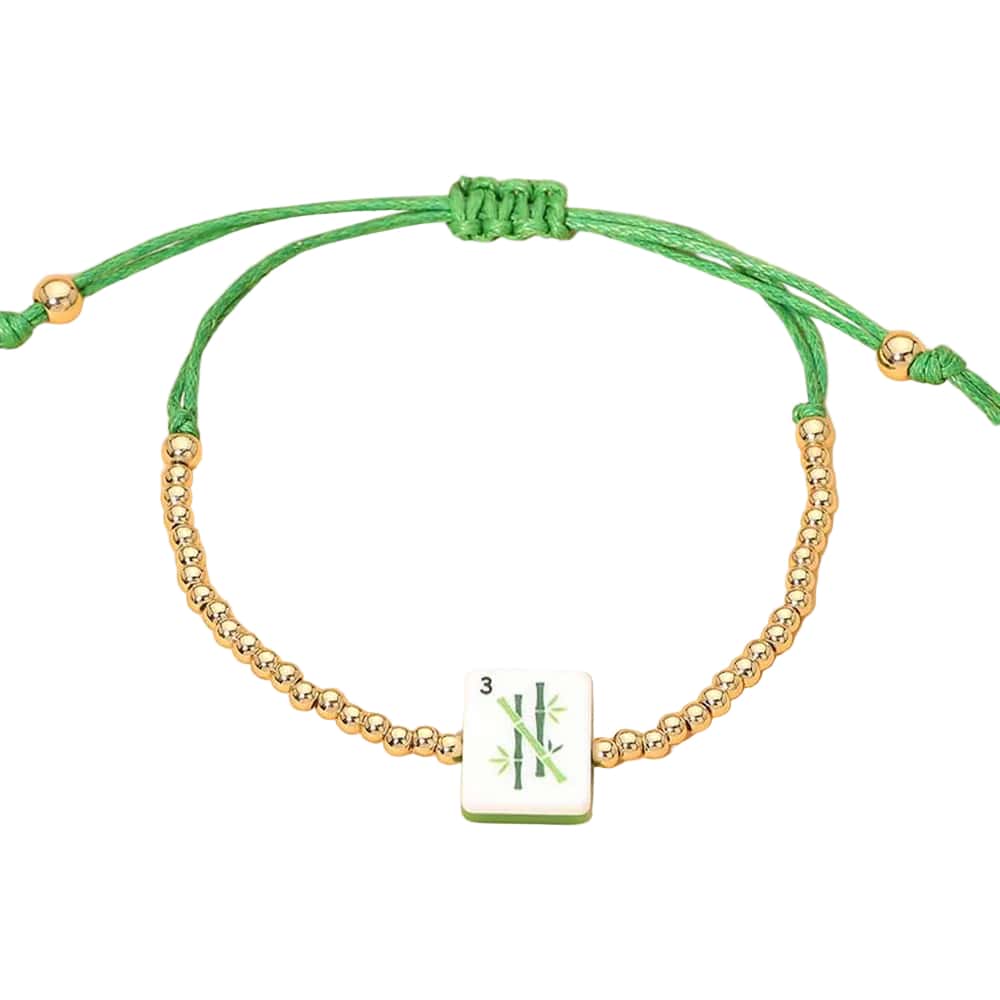 Mahjong Tile Charm Adjustable Bracelet Mahjong Tile Charm Adjustable Bracelet | The Red Owl Bracelet