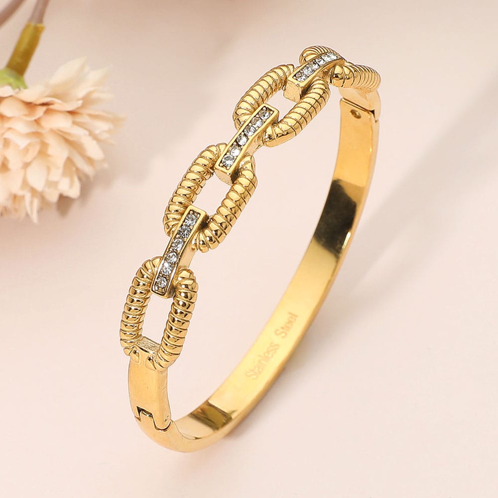 Pave Link Bar Bangle