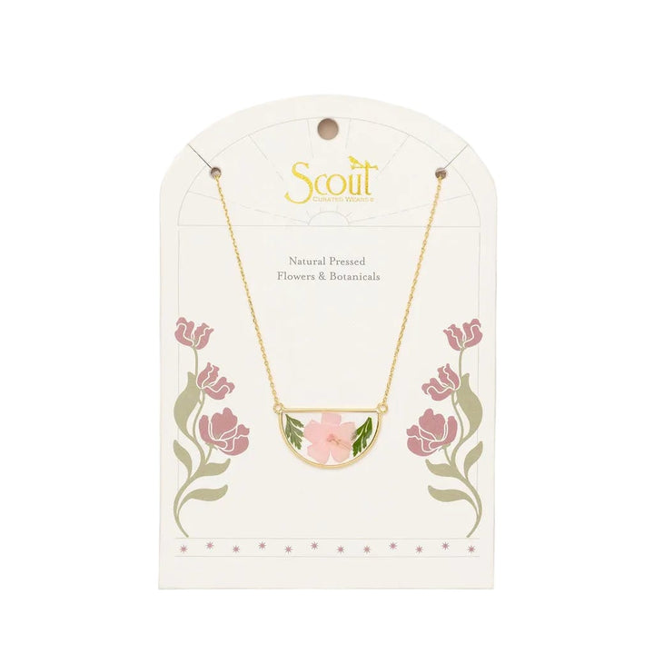 Scout Curated Wears Pressed Pink Cherry Blossom Flower Necklace