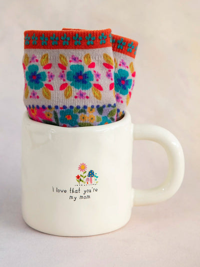 I Love Mom Mug & Sock Gift Set