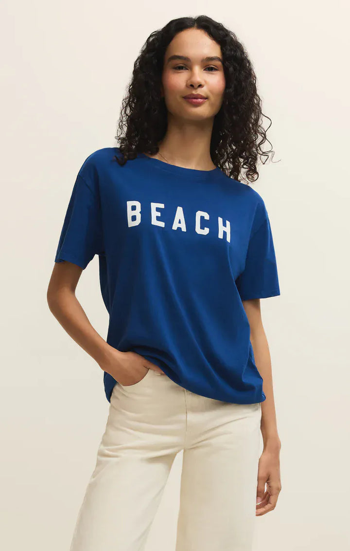 Z Supply Beach Boyfriend Tee in Blueprint