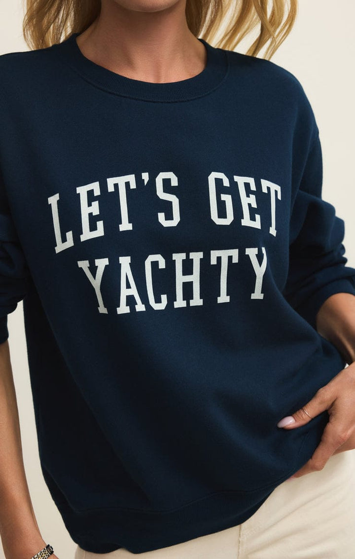 Z Supply Yachty Boyfriend Sweatshirt in Eclipse