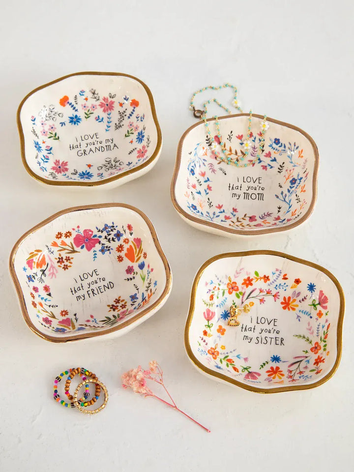 Antiqued Trinket Bowl Daughter Daughter Floral Ceramic Antiqued Trinket Bowl Home