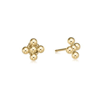 Enewton Classic Beaded Signature Cross Small Stud - 2mm