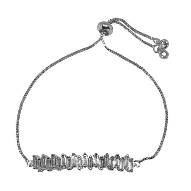 Silver Diamond Bar Adjustable Bracelets