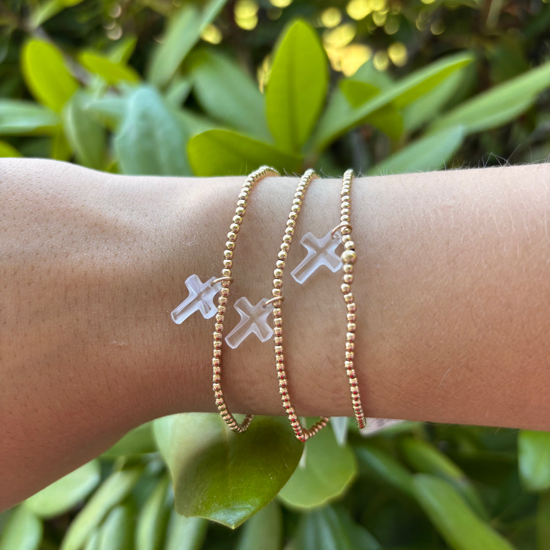 Enewton Classic Gold 2mm Blessed Crystal Cross Bracelet