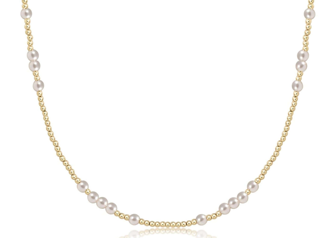 Enewton Hope Unwritten Pearl Choker Necklace – 15" - 4mm Crystal Pearl &amp; 14kt Gold-Filled