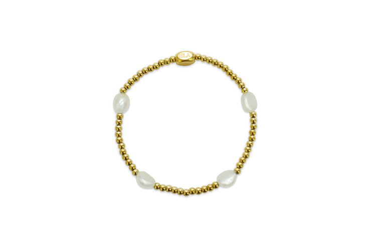 Isla Waterproof Here & There Pearl Gold Bracelet
