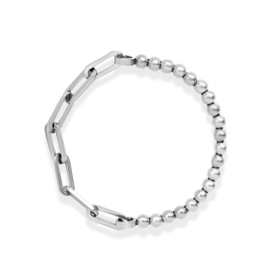 Isla Half &amp; Half Waterproof Bracelet - Metal Ball Isla Half &amp; Half Metal Ball Waterproof Stretch Bracelet Silver Bracelet