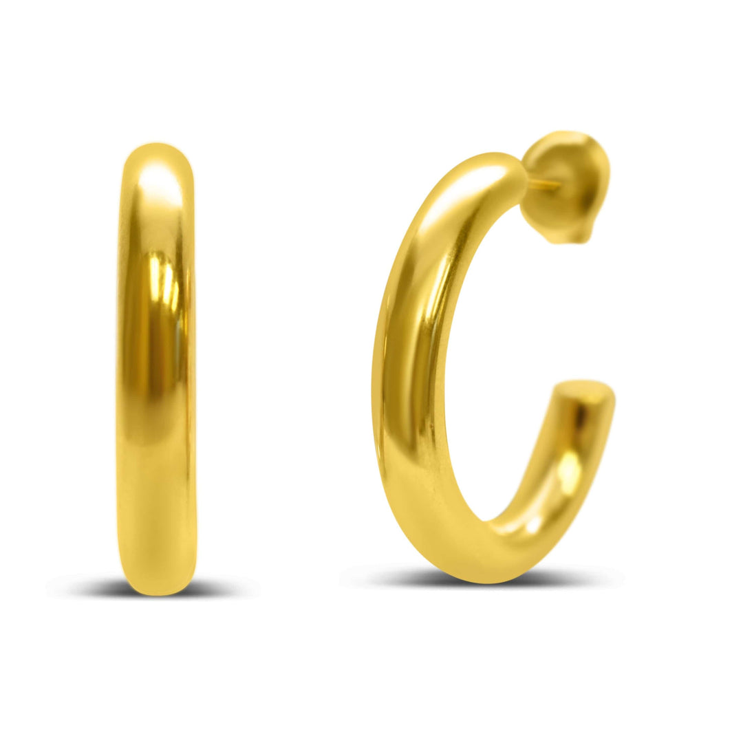 Isla Waterproof Weightless Gold Hoop Earrings – Lightweight, Tarnish-Free, 3 Sizes
