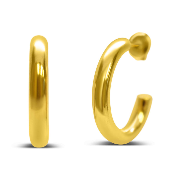 Isla Waterproof Weightless Gold Hoop Earrings – Lightweight, Tarnish-Free, 3 Sizes
