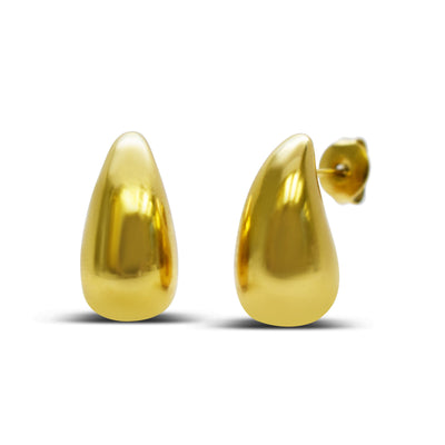 Waterproof Water Droplet Gold Earrings