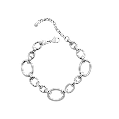 Waterproof Overly Oval Silver Bracelet