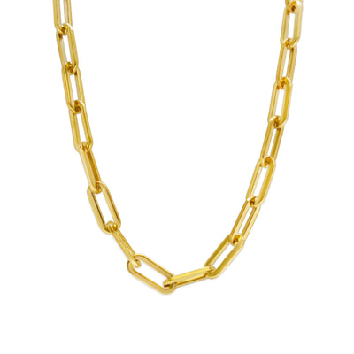 Waterproof Everyday Paper Clip Gold Necklace
