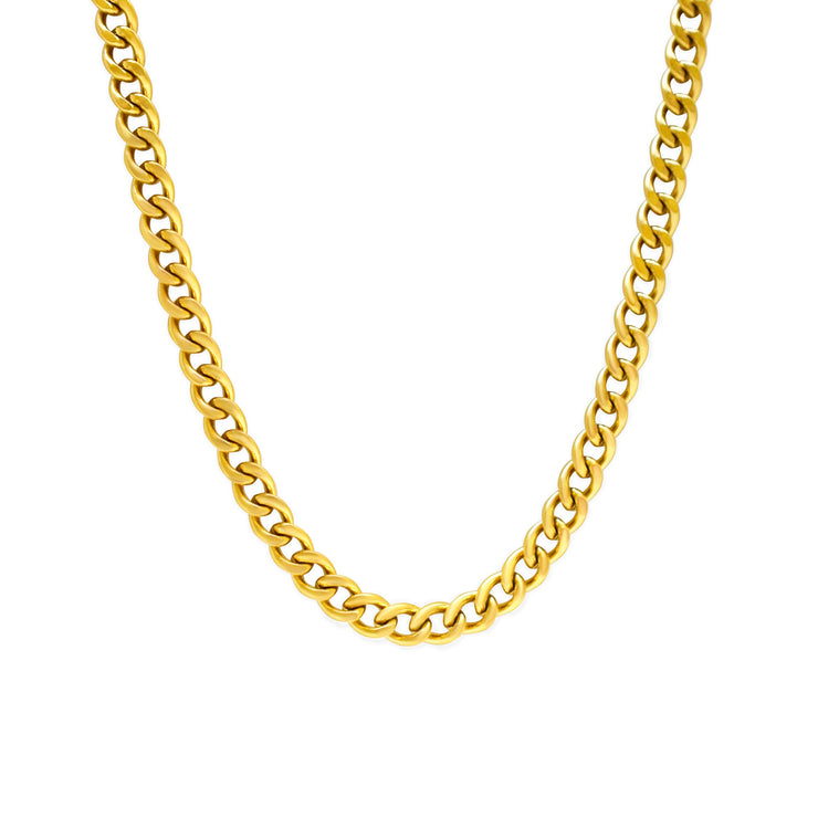 Waterproof Cuban Link Gold Chain Necklace