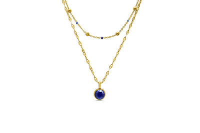 Isla Here's the Skinny Enamel Bella Blues Gold Necklace