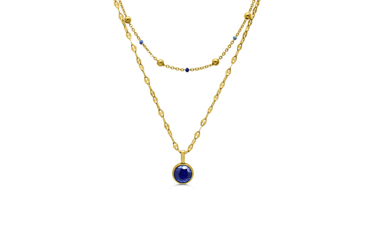 Isla Here's the Skinny Enamel Bella Blues Gold Necklace