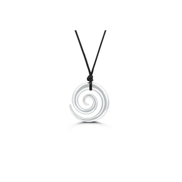 Isla Black Cord Spiral Pendant Necklace – Adjustable, Waterproof, Tarnish-Free