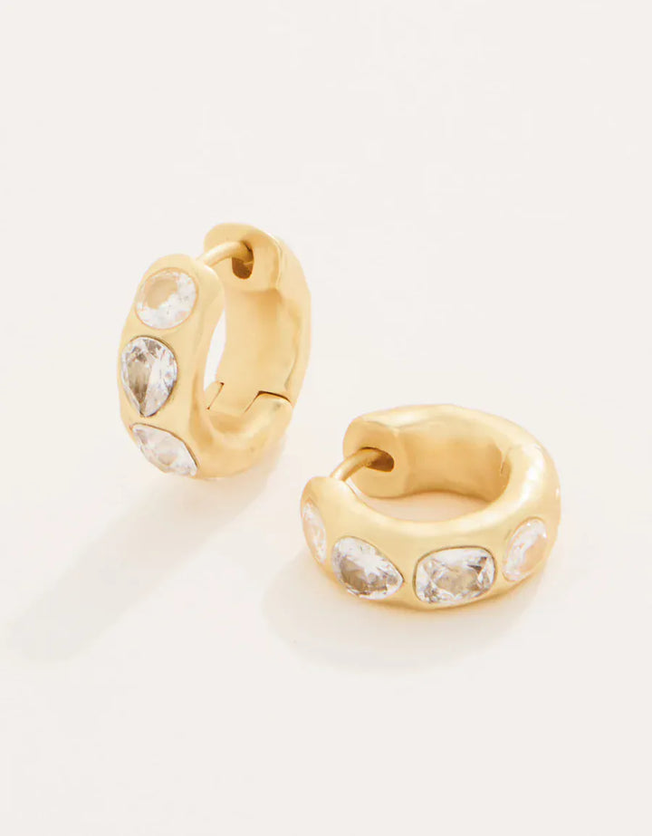 Spartina 449 Manor Gem Hoop Earrings Crystal