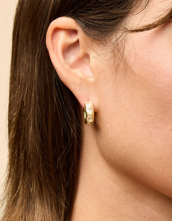 Spartina 449 Manor Gem Hoop Earrings Crystal
