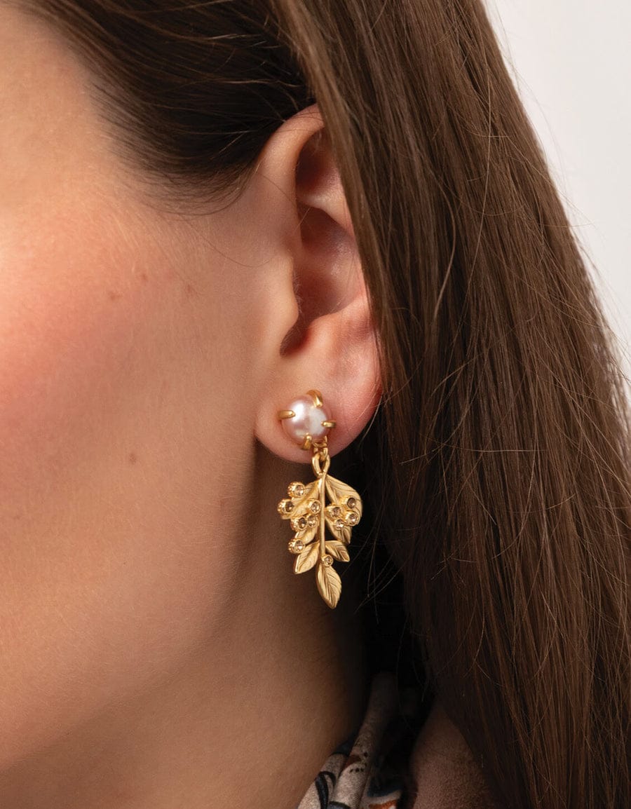 Spartina 449 Low Country Fall Bronze Earrings Spartina 449 Low Country Fall Earrings | Pearl Leaf Drop Gold Earrings