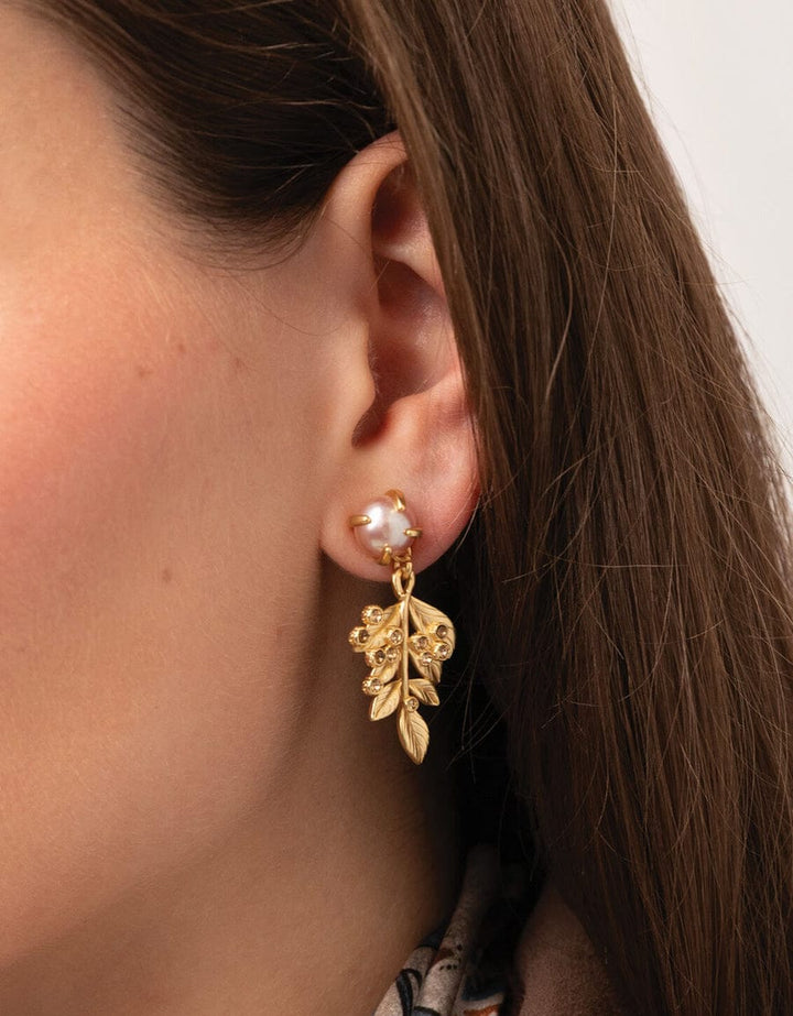 Spartina 449 Low Country Fall Bronze Earrings Spartina 449 Low Country Fall Earrings | Pearl Leaf Drop Gold Earrings