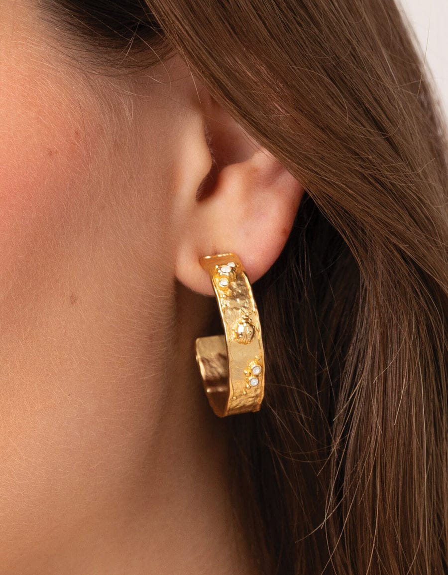 Spartina 449 Pine Forest 30mm Gold Hoop Earrings Spartina 449 Pine Forest Gold Hoop Earrings | Ladybug Hoop Earrings