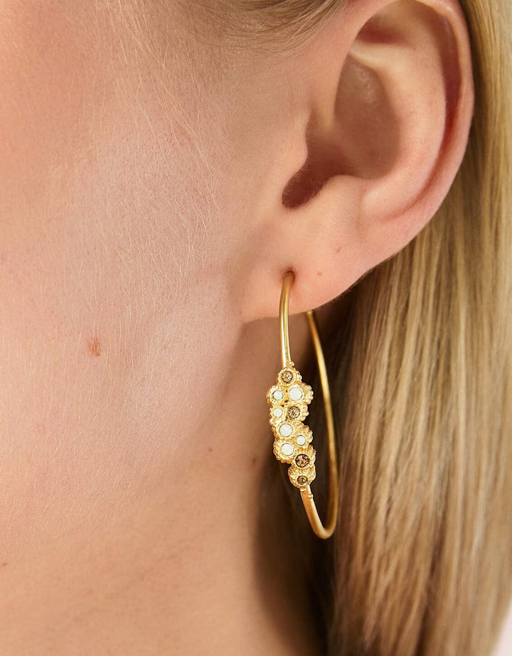 Spartina 449 Vesper 44mm Gold Hoop Earrings Spartina 449 Vesper Gold Hoop Earrings | Opal Crystal 44mm Earrings