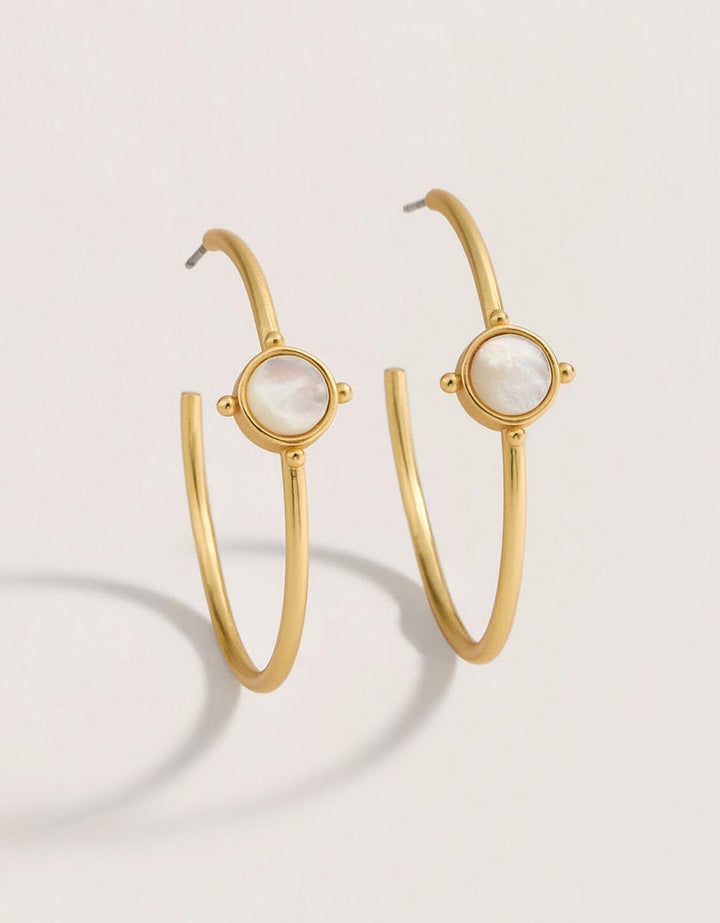 Spartina 449 Barony Mother of Pearl Gold 40mm Hoop Earrings Spartina 449 Barony Mother of Pearl Hoop Earrings | 40mm Earrings
