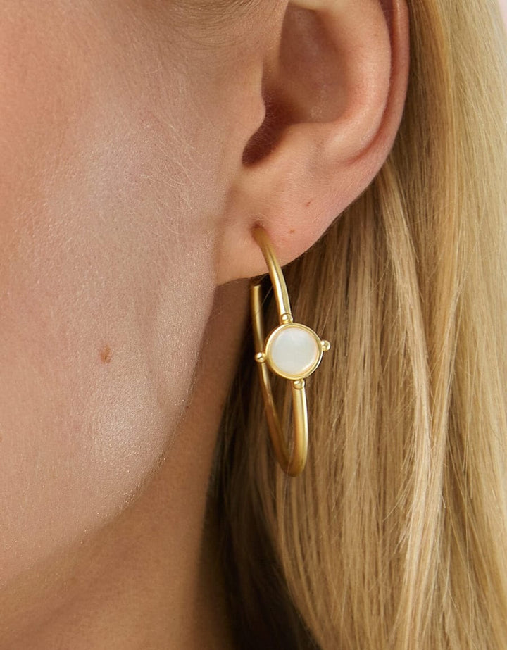 Spartina 449 Barony Mother of Pearl Gold 40mm Hoop Earrings Spartina 449 Barony Mother of Pearl Hoop Earrings | 40mm Earrings