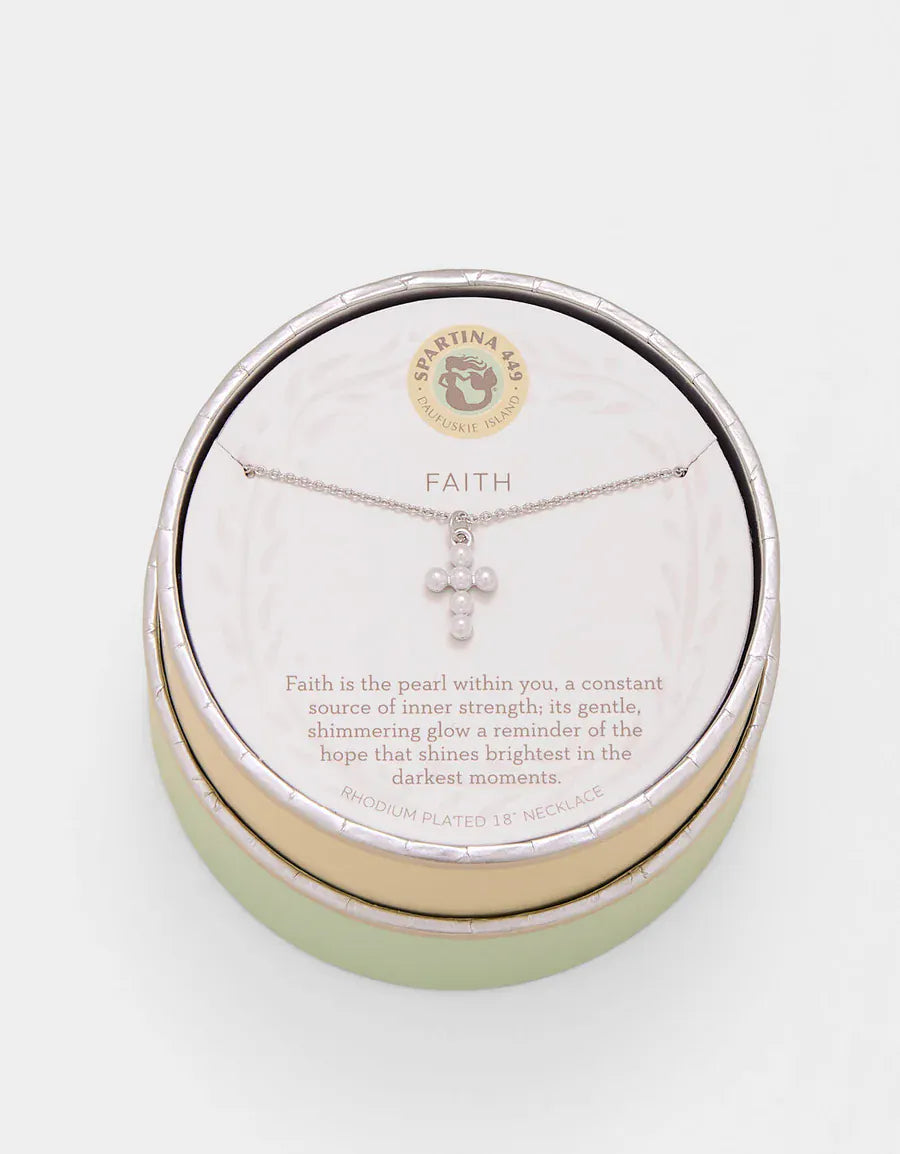 Spartina 449 Sea La Vie Faith/Pearl Cross Necklace Spartina 449 Sea La Vie Faith/Pearl Cross Necklace Necklaces