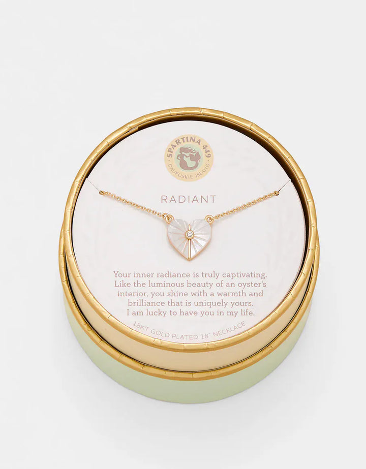 Spartina 449 Se La Vie Radiant/Mother of Pearl Heart Necklace